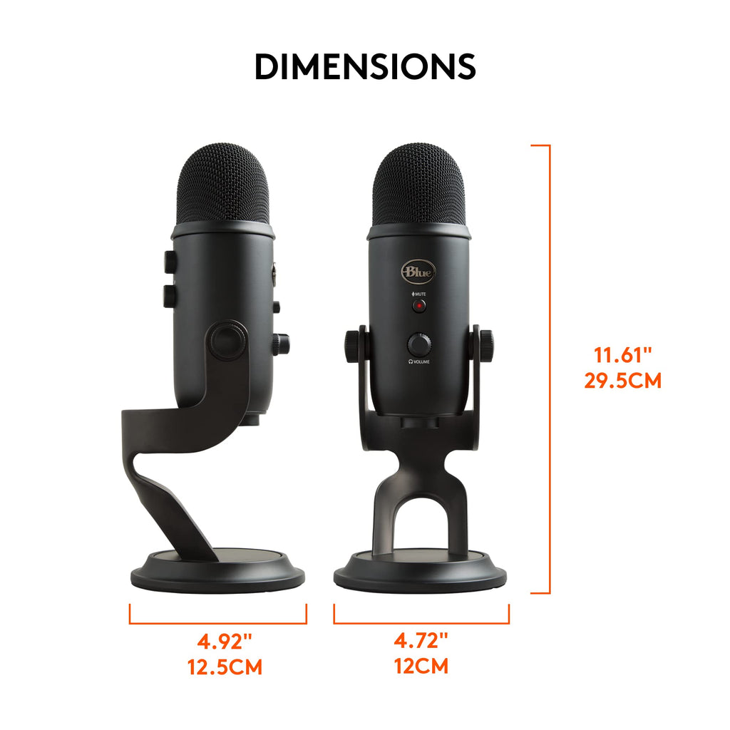 Logitech Creators Blue Yeti USB Microphone for PC, Mac, Gaming, Recording, Streaming, Podcasting, Studio and Computer Condenser Mic with Blue VO!CE Effects, 4 Pickup Patterns, Plug and Play - Silver