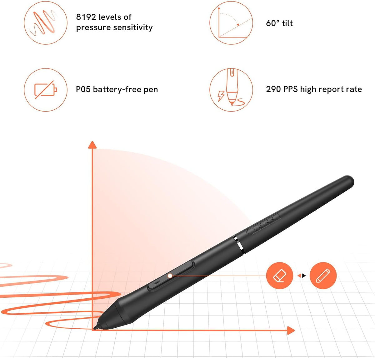 VEIKK Drawing Tablet Voila L 10X6 inch,Upgrade 16384 Levels Pen Pressure
