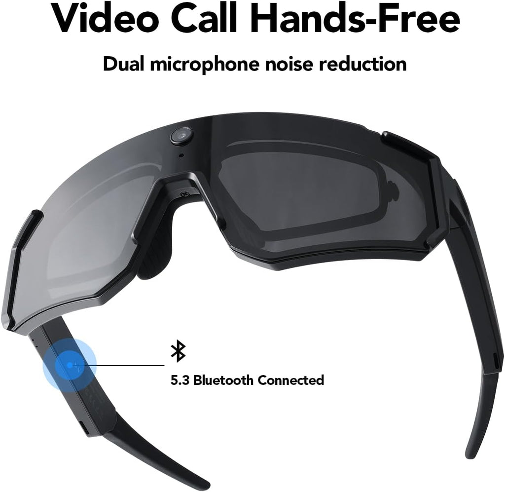 Sporty AI Bluetooth Smart Glasses with Camera for Cycling & Hiking Unisex
