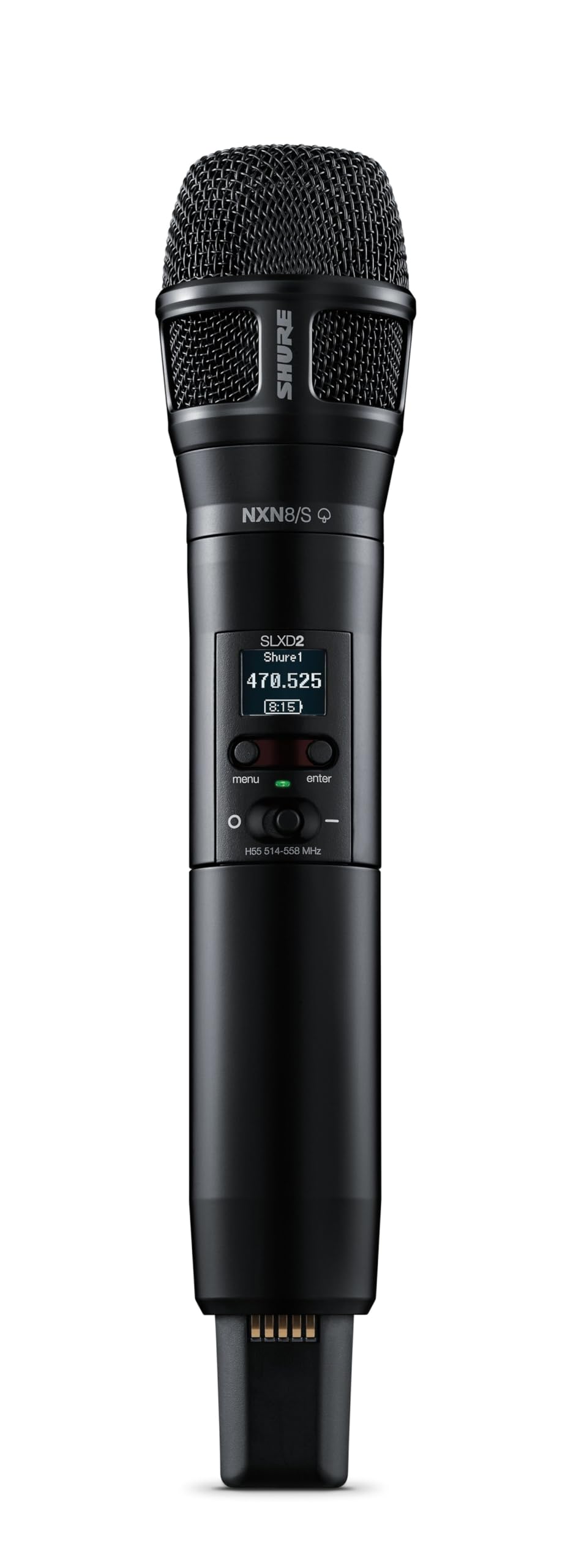 Shure SLXD24D/N8CB Dual Channel Wireless Microphone System - Includes Two SLXD2 Handheld Transmitters with Nexadyne 8/S Vocal Mic Capsules, SLXD4D Rack Mount Receiver | H55 Band (SLXD24D/N8SB-H55)