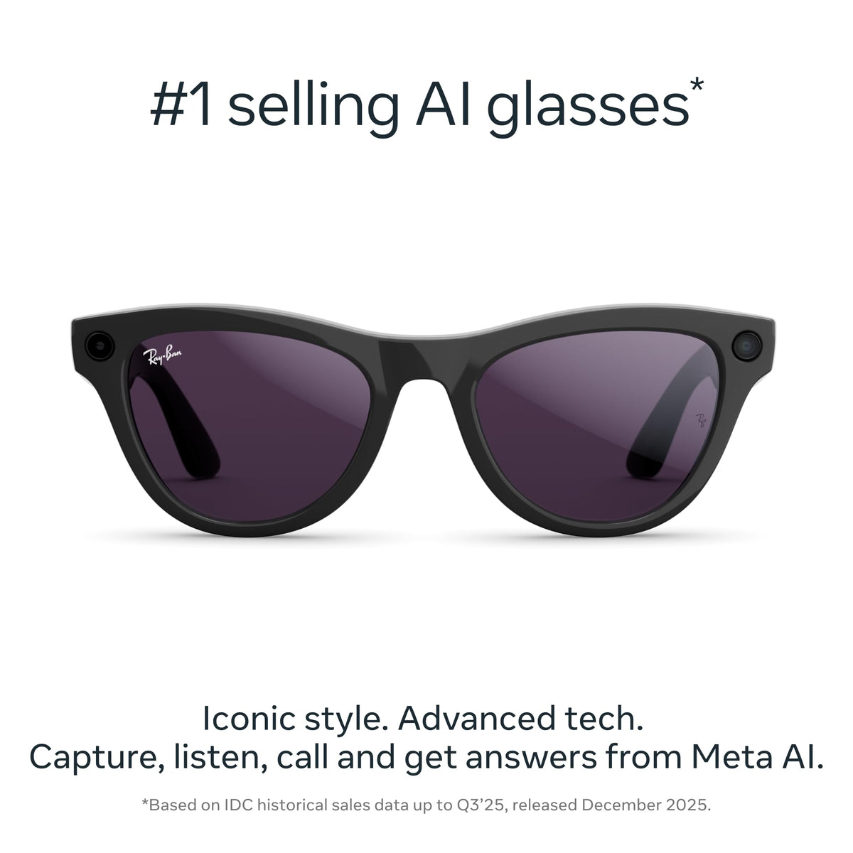 Meta Ray-Ban (Gen 2), Skyler, Shiny Mystic Violet | Smart AI Glasses for Men, Women â 2x Battery Life â 3K Ultra HD â 12 MP Camera, Audio, Video Recording â TransitionsÂ® Amethyst Lenses â Sunglasses