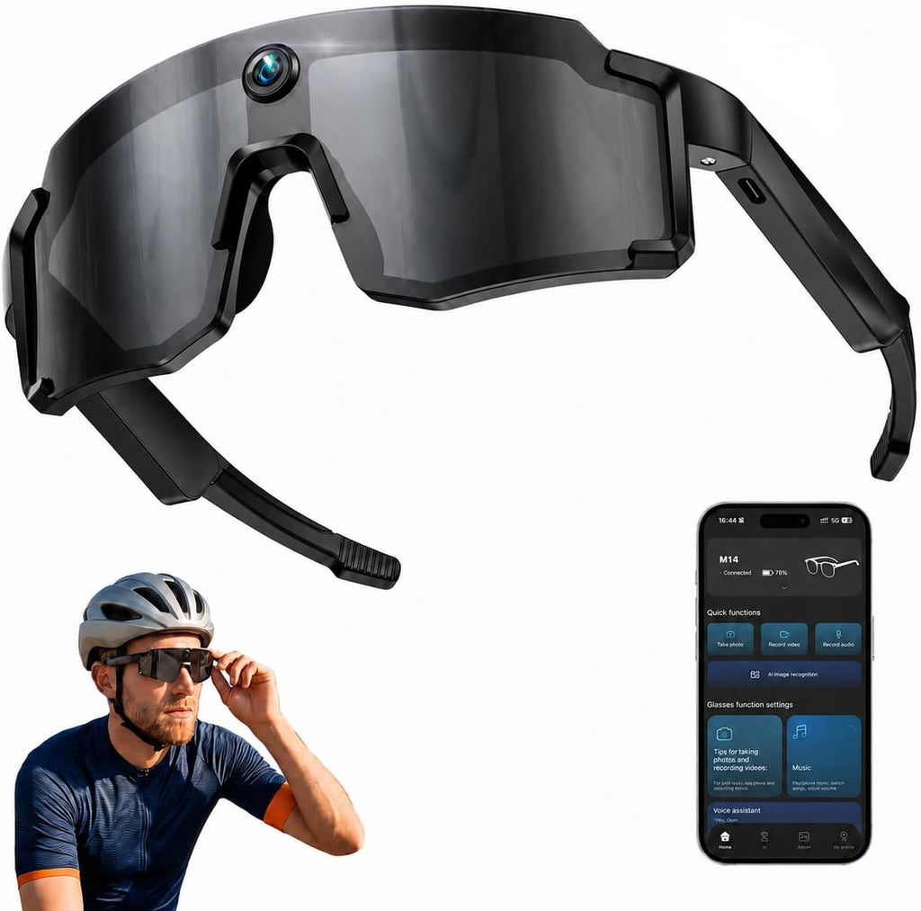 AI Smart Glasses with 32MP Camera, 4K Video Recording for Cycling & Hiking