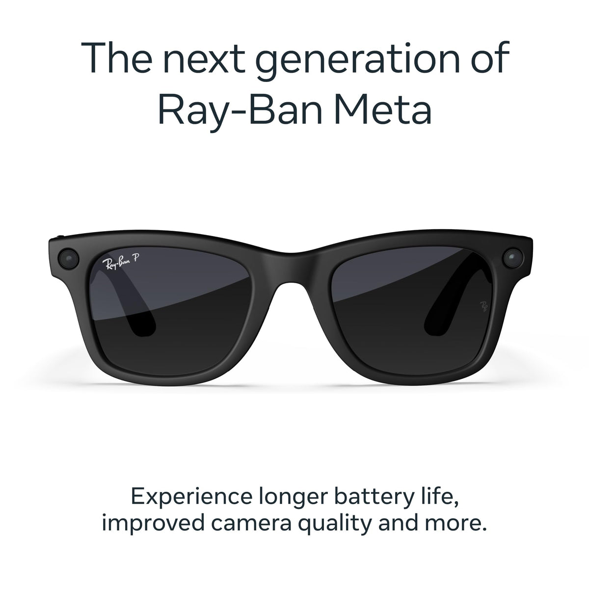 Meta Ray-Ban (Gen 2) Wayfarer Large Smart AI Glasses, Green Lenses