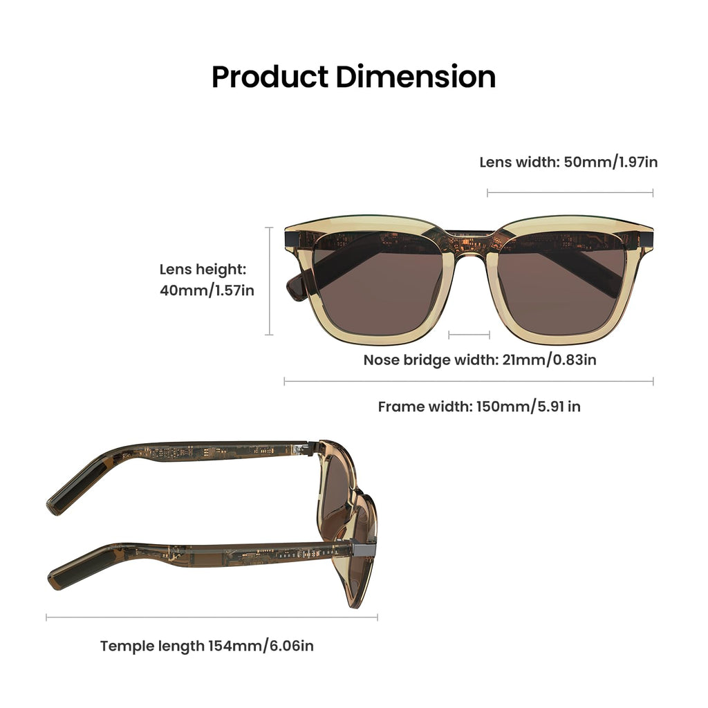 G5 AI Smart Glasses with Camera, 13MP Recording Glasses for Big Heads - XXL