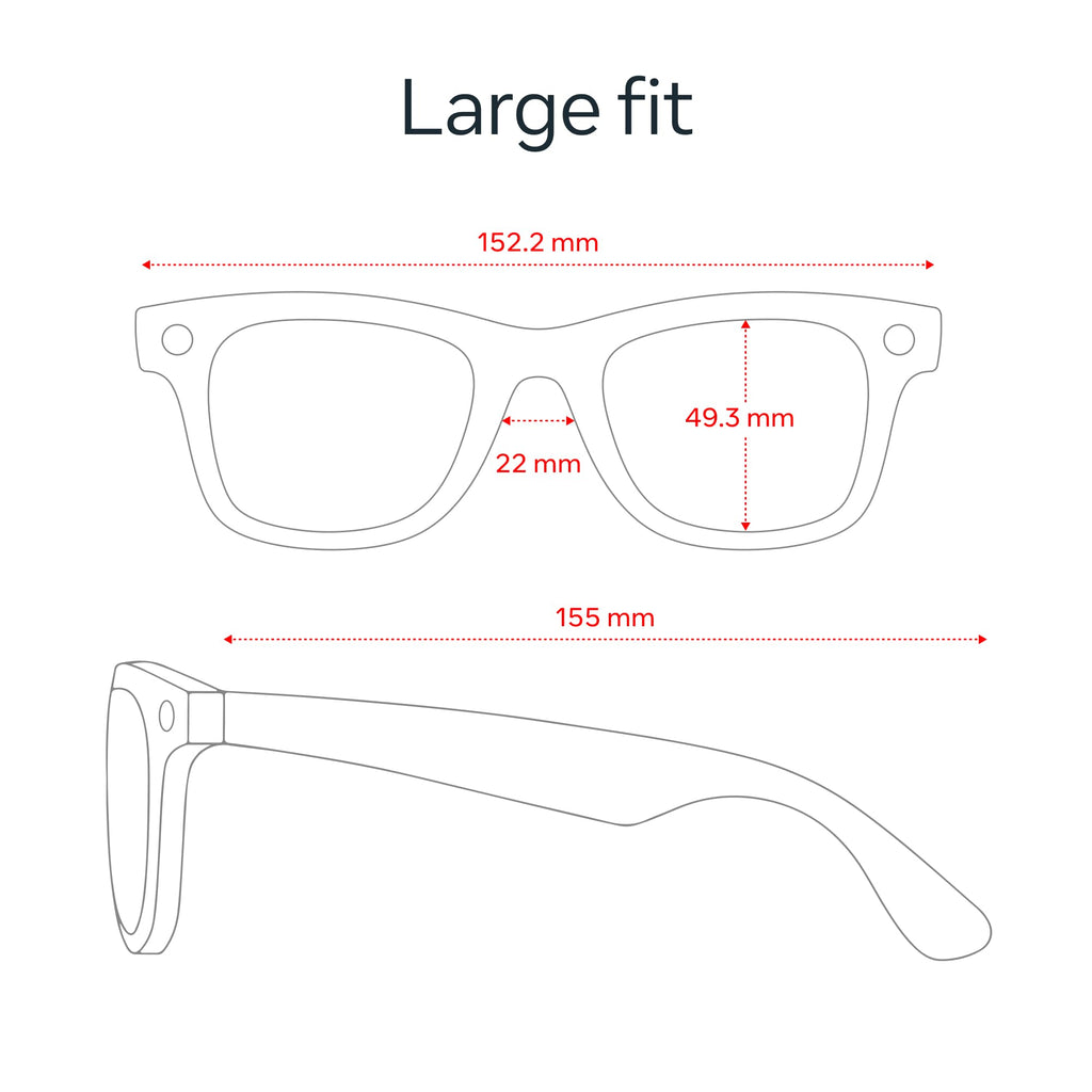 Meta Ray-Ban (Gen 2) Wayfarer Large Smart AI Glasses, Green Lenses