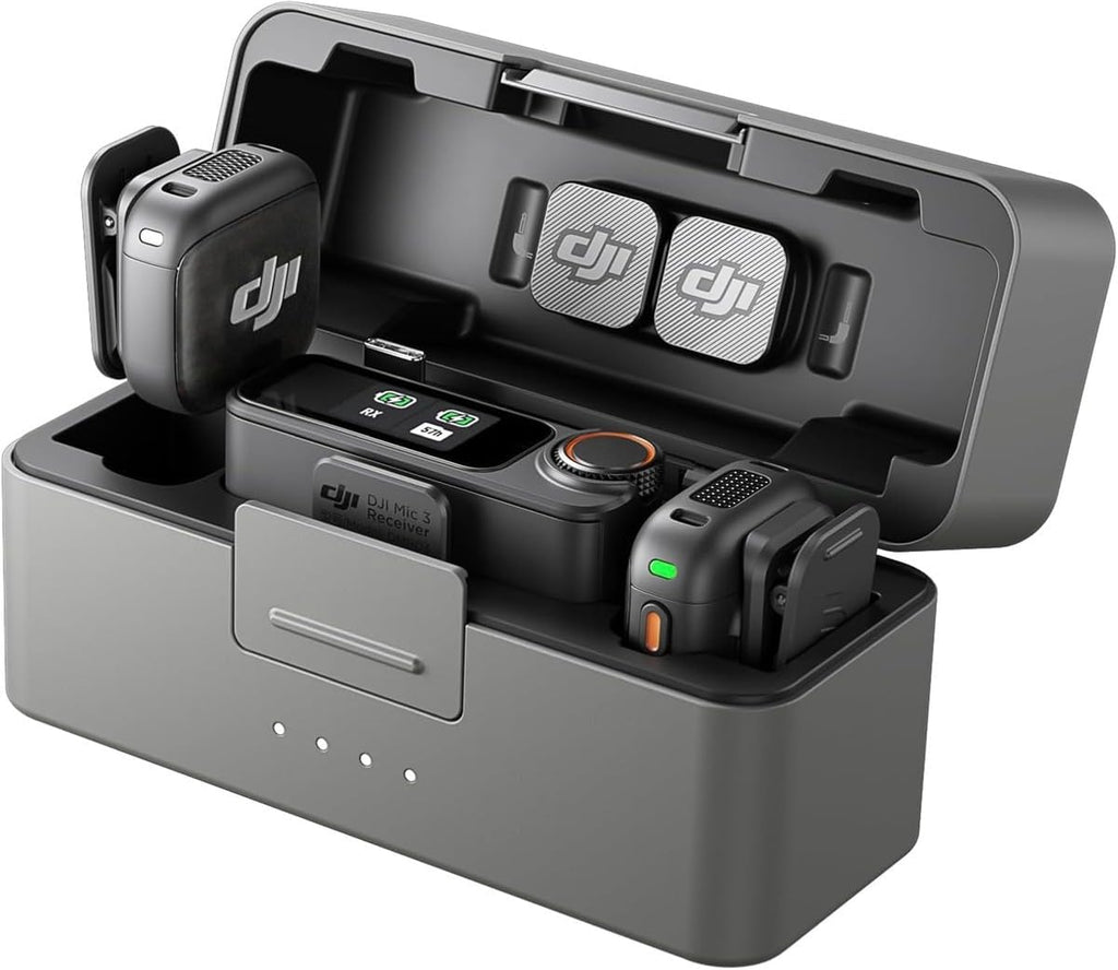 DJI Mic 3 (2 TX + 1 RX + Charging Case), Wireless Microphone Includes 1 Year NYC Care Plan