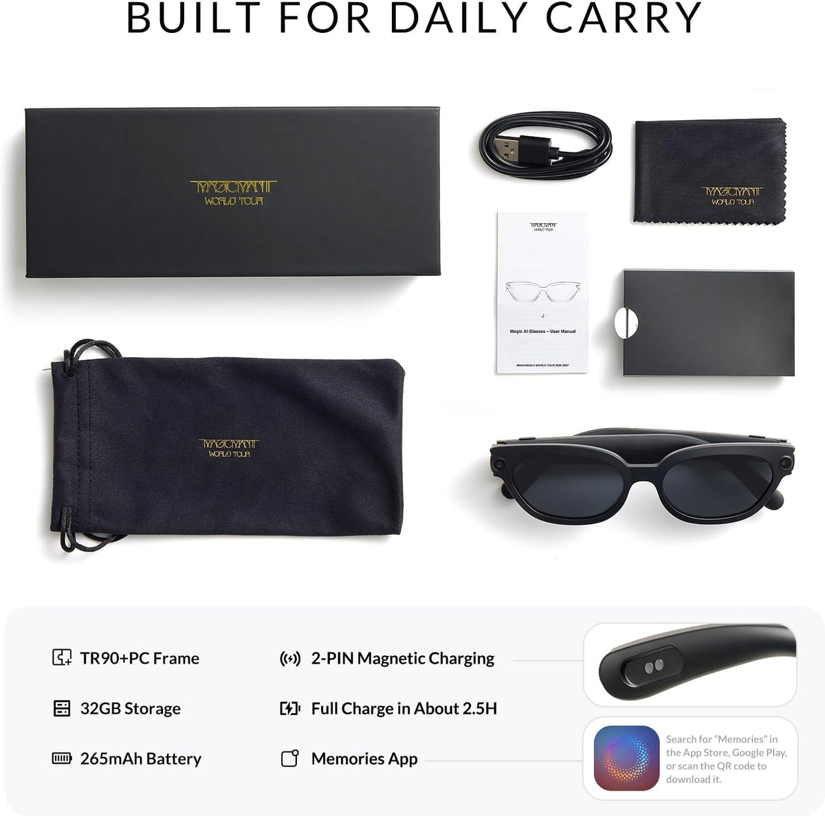 Magic AI Glasses Designed by Jackson Wang, Smart Glasses with 9MP Camera