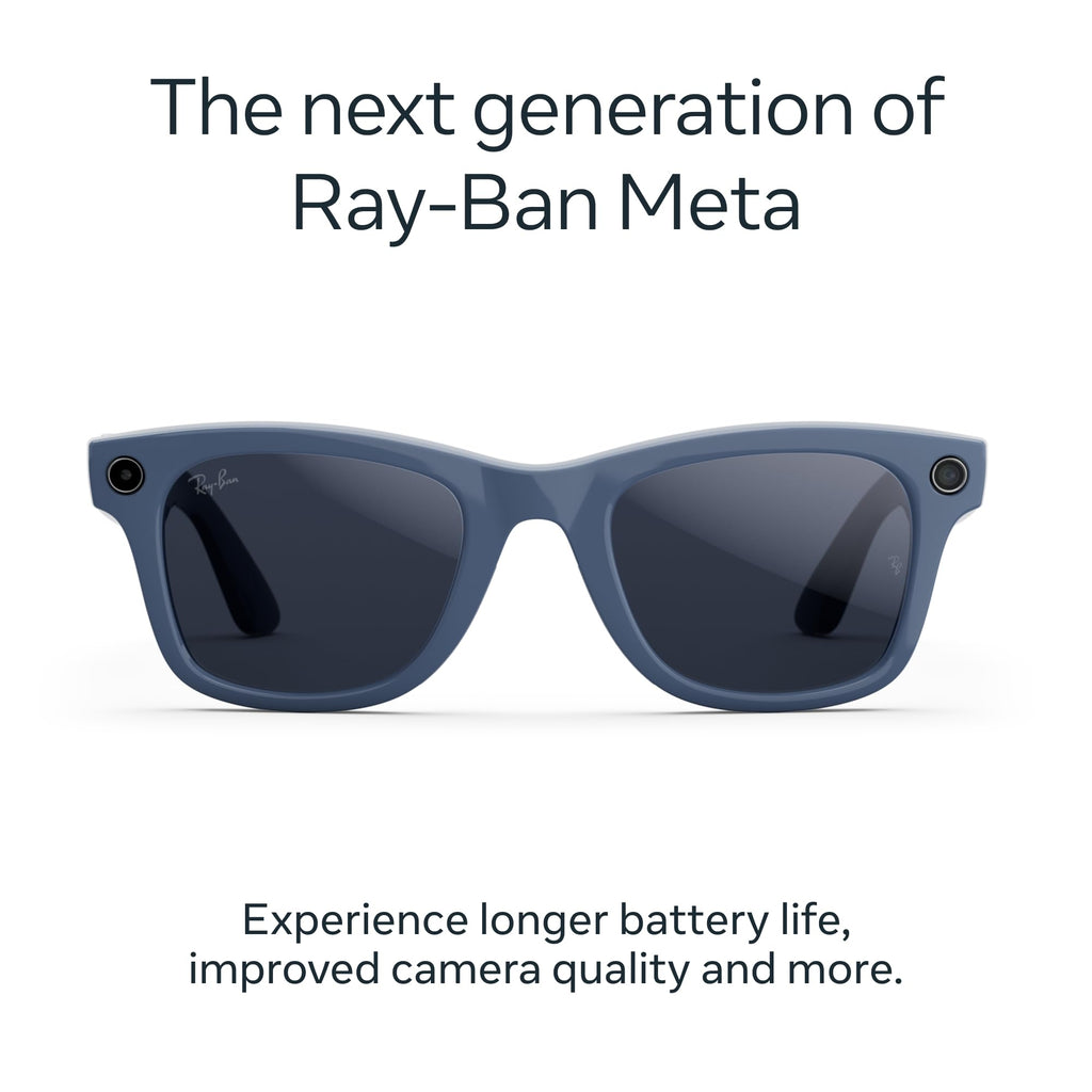 Meta Ray-Ban (Gen 2) Wayfarer Large Smart AI Glasses, Green Lenses