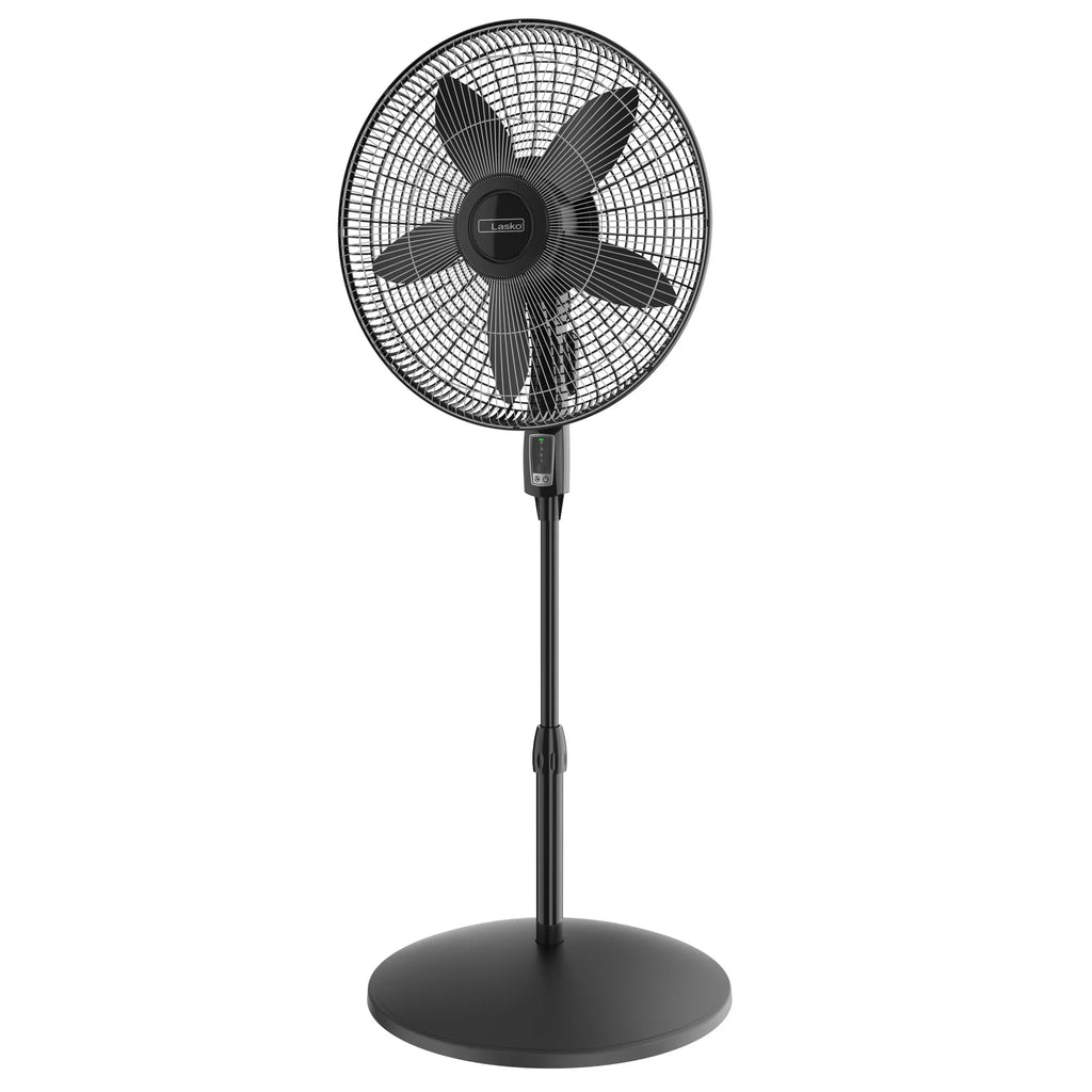 Lasko Cyclone Max 18" 4-Speed Large Room Pedestal Fan with Remote, 53" H, Black, S18605, New