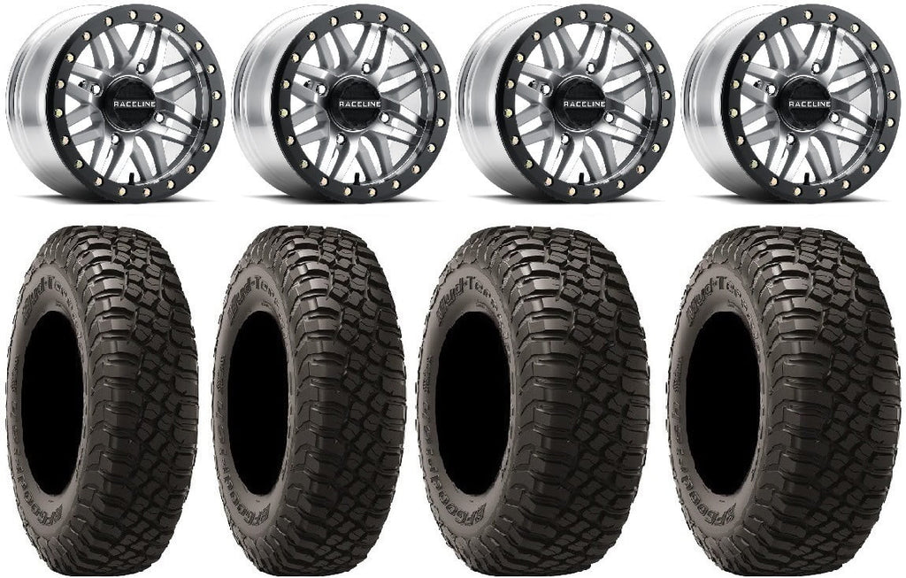 Raceline Ryno Bdlk 14" Mh Wheels 27" BFG KM3 Tires Sportsman 550 850 1000