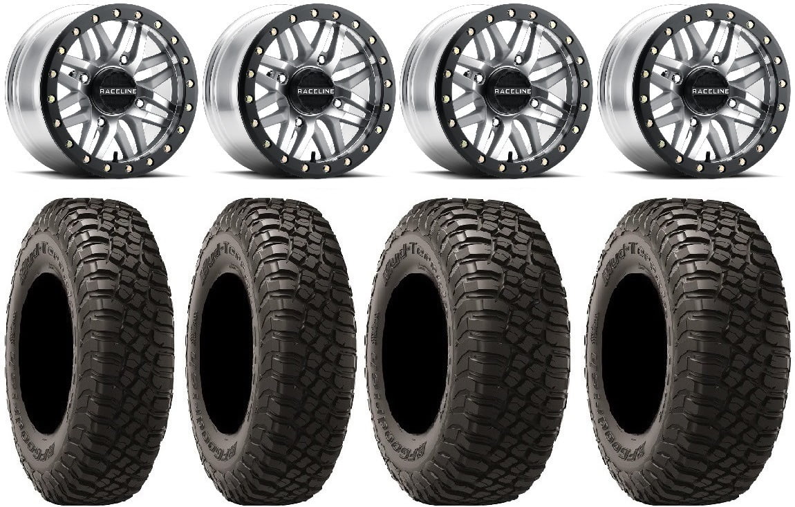 Raceline Ryno Bdlk 14" Mh Wheels 27" BFG KM3 Tires Sportsman 550 850 1000