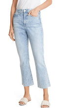 Veronica Beard Carly Kick-Flare Jean Raw Hem Pebble Stone, 25