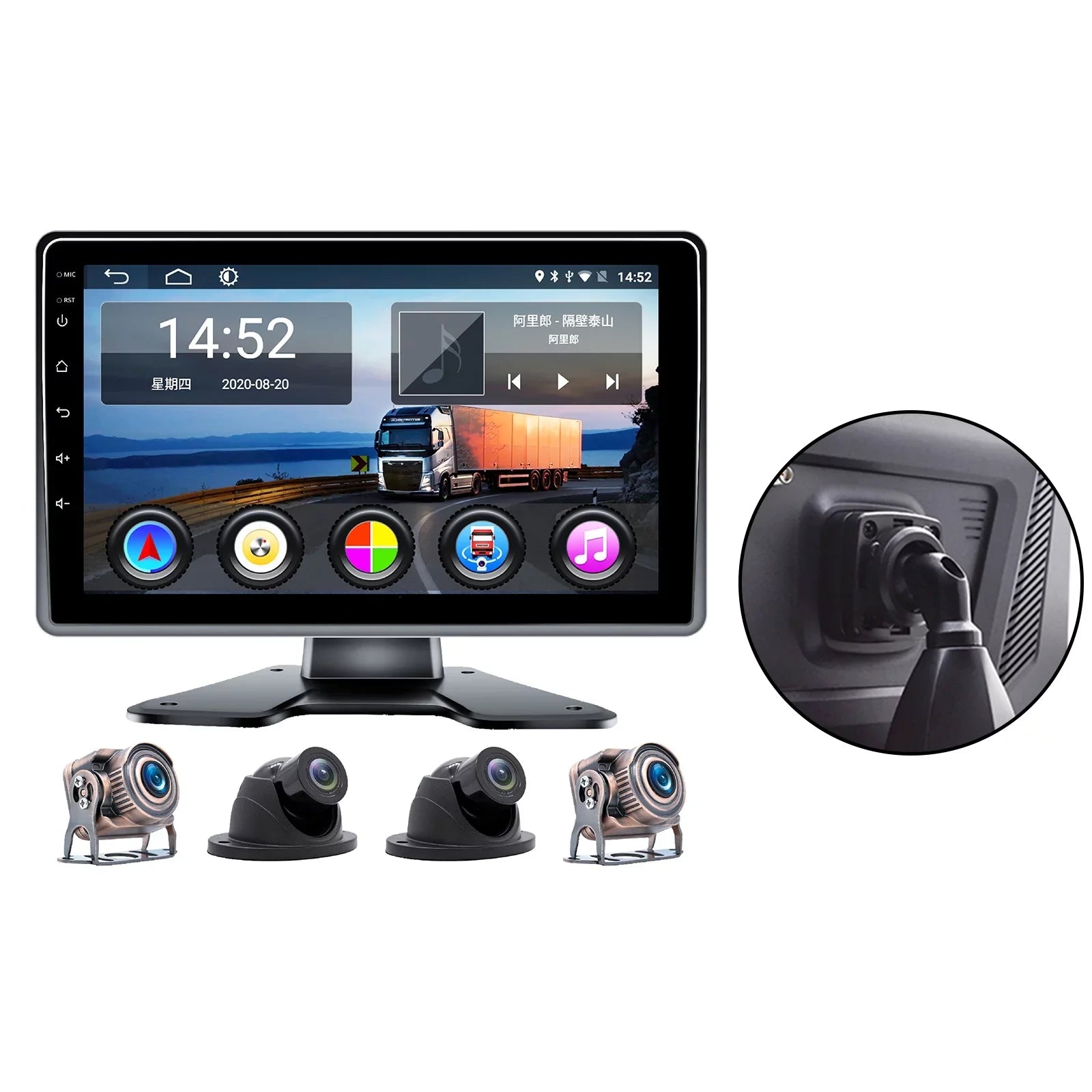 10.1"Monitor DVR Driving Video Recorder Touch Screen GPS RV Truck Bus Camera B