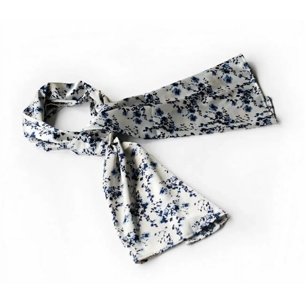 Blancho White Plum Blossom Chinese Style Elegant Silk Scarf - Large