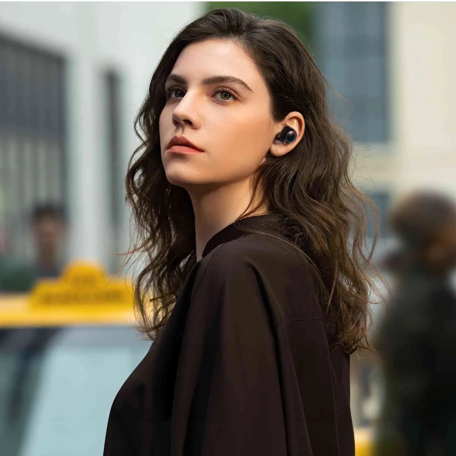 UrbanX True Wireless Bluetooth Earbuds + Charging Case, Black, Dual Connect, IPX5 Water Resistance, Bluetooth 5.2 Connection, Balanced, Bass Boost with Lenovo K5 Pro