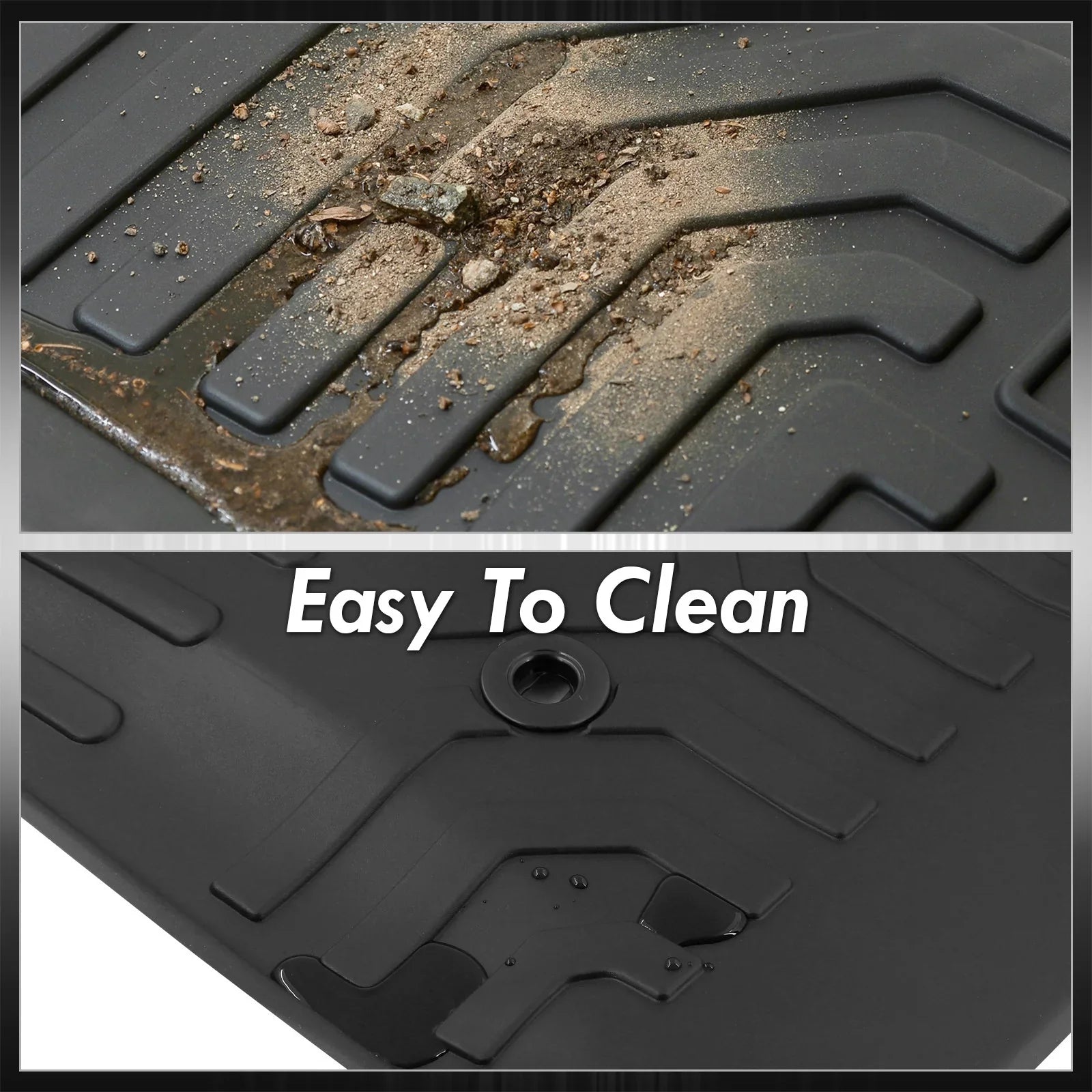 AJP Distributors All Season Proof Rubber Floor Mats Front Rear Set /Replacement For Chevy Colorado GMC Canyon Crew Cab 2015 2016 2017 2018 2019 2020 2021 2022 15 16 17 18 19 20 21 22