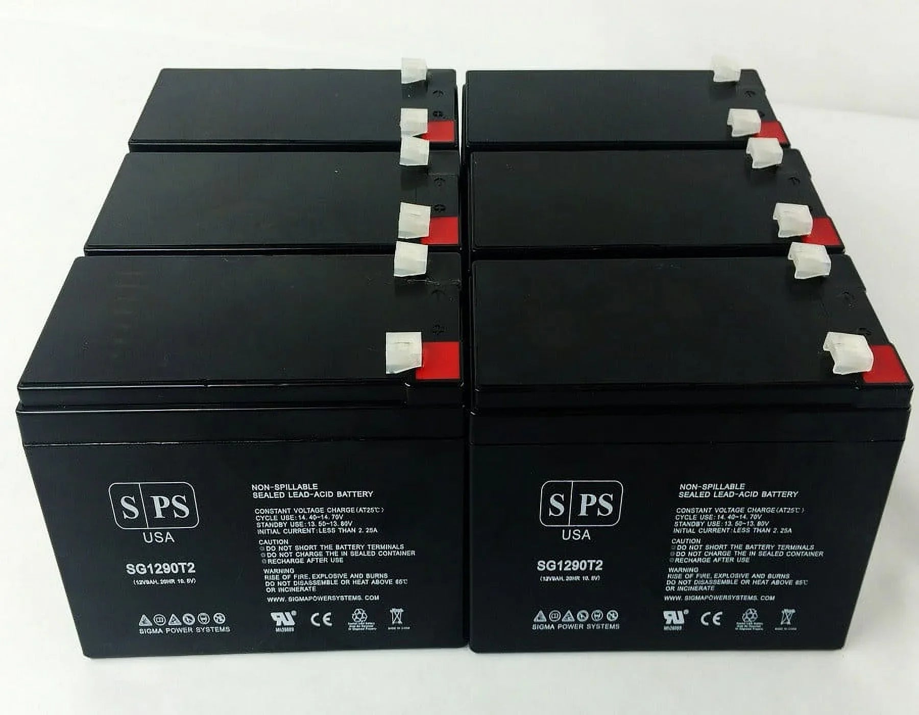 SPS Brand 12V 9Ah Replacement Battery (SG1290T2) Merida PC 500 (Terminal T2) (6 Pack)