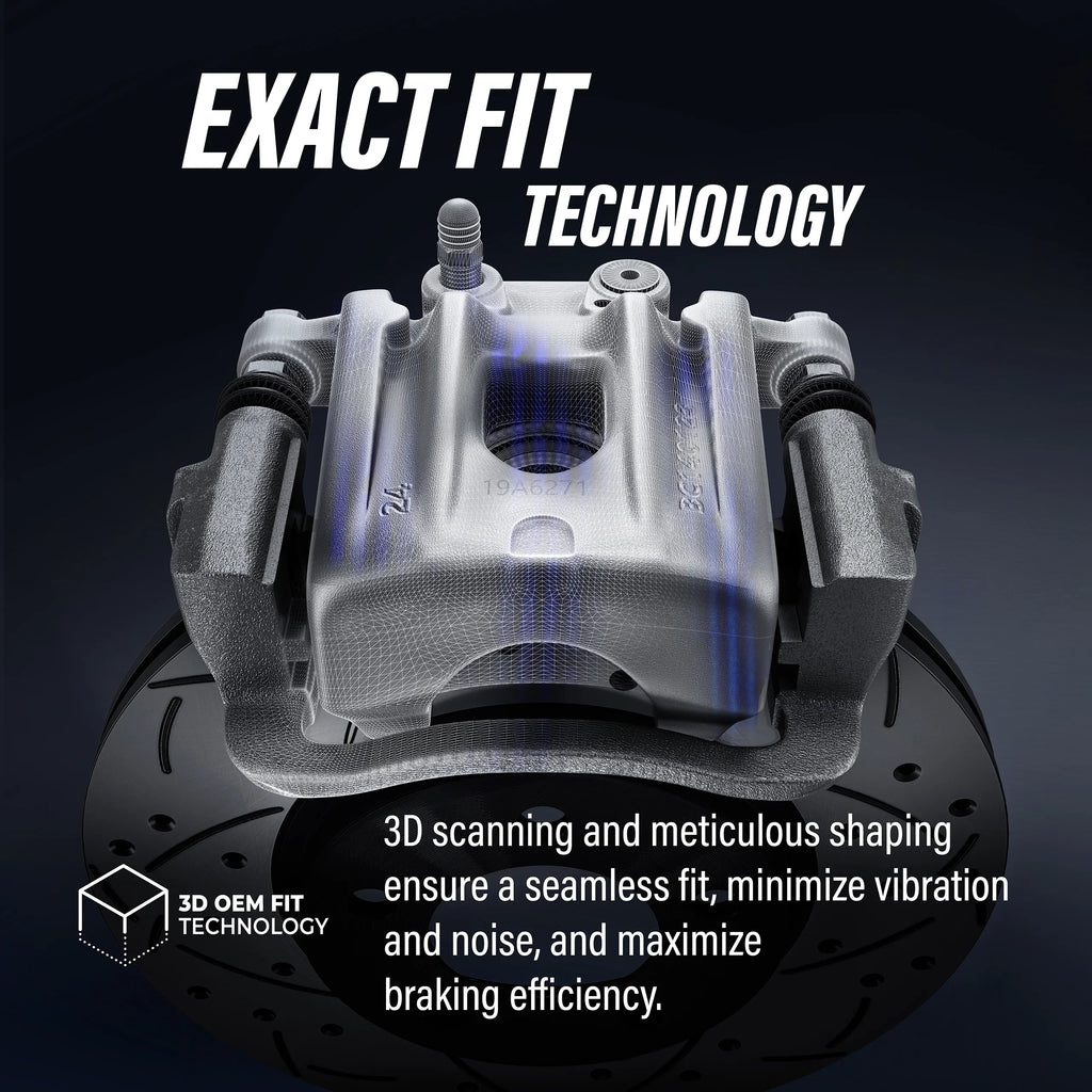 Transit Auto Rear Disc Brake Caliper Rotors And Semi-Metallic Pads Kit For 2012 Ram C/V With Single Piston Front From 03 24 12 KC8-100709P