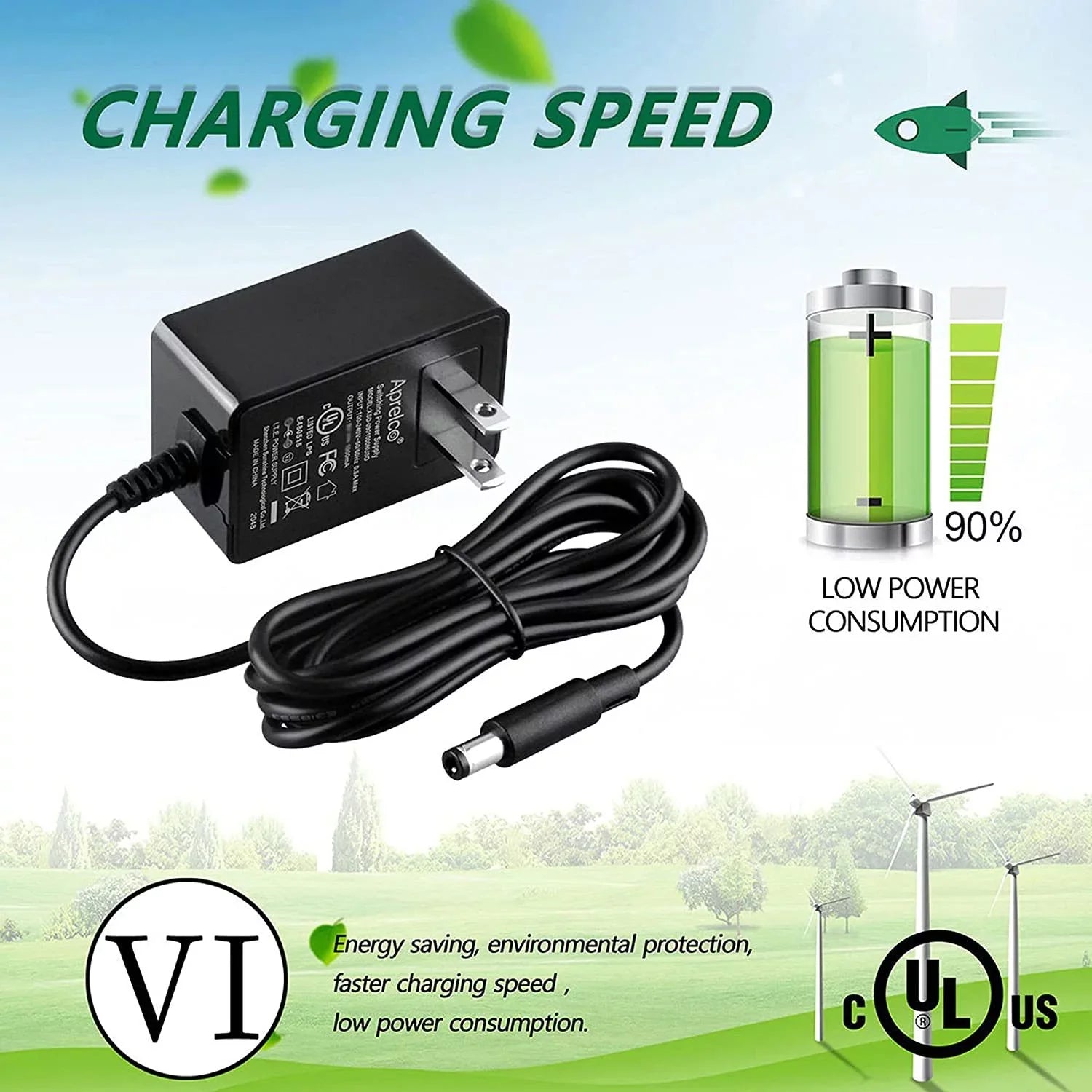 Aprelco UL Listed AC Adapter Charger BH Fitness S1Ei Residential Elliptical Power Cord