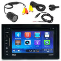 Pyle PLDN63BT 6.5" Touch Screen Display Car CD DVD USB Bluetooth Stereo Receiver Bundle Combo With PLCM22IR Flush Mount Rear View Colored Backup Parking Camera