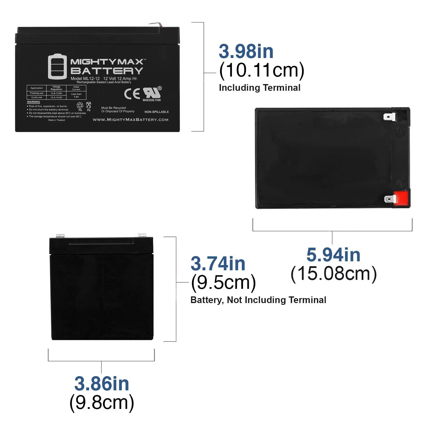 12V 12AH Battery Replacement LIFAN LF8500iE-CA + 12V 1Amp Charger