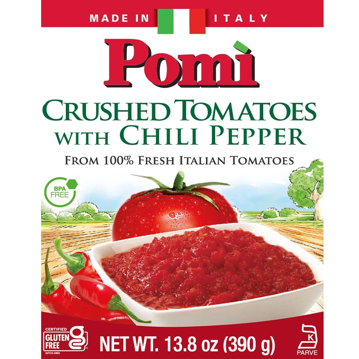 Pomì Crushed Tomatoes with Chili Pepper - 13.8oz (Pack of 12)