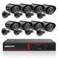 KKmoon DVR Video Recorder & 8 Cameras Set Recording System 16CH 1080P Full High Definition AHD/ IP/Analog/TVI/CVI/ DVR CCTV Digital Video Recorder DVR P2P Remote Phone Monitoring Home