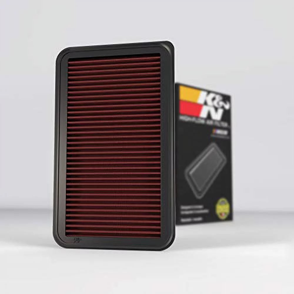 K&N 33-2260 Engine Air Filter: High Permance, Premium, Washable, Replacement: 2001 - 2014 Toyota/Lexus (Kluger, Highlander, Camry Hybrid, Sienna, Alphard, Solara, Wisdom, ES 300, RX 300)