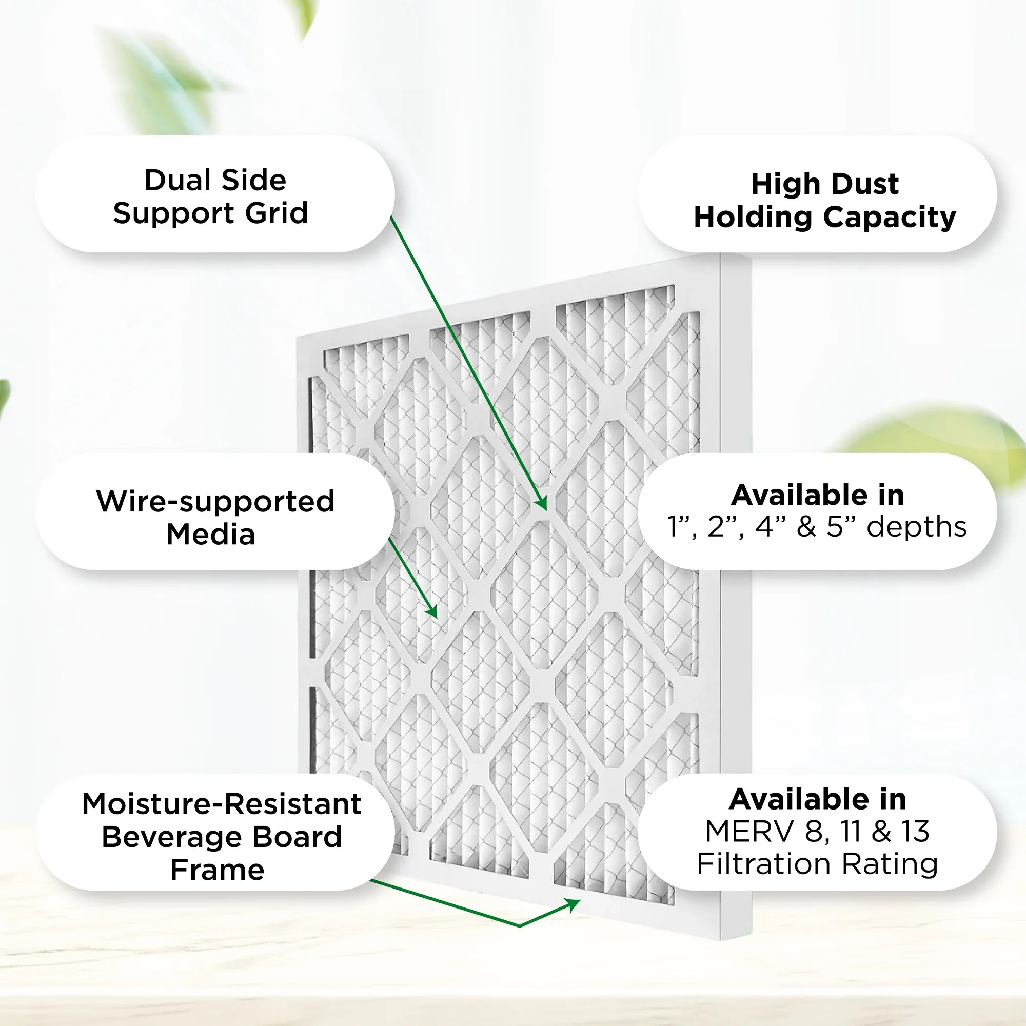 Pamlico Air 12x24x4 MERV 8 Pleated AC Furnace Air Filters. Case of 6. Actual Size: 11-3/8 x 23-3/8 x 3-3/4