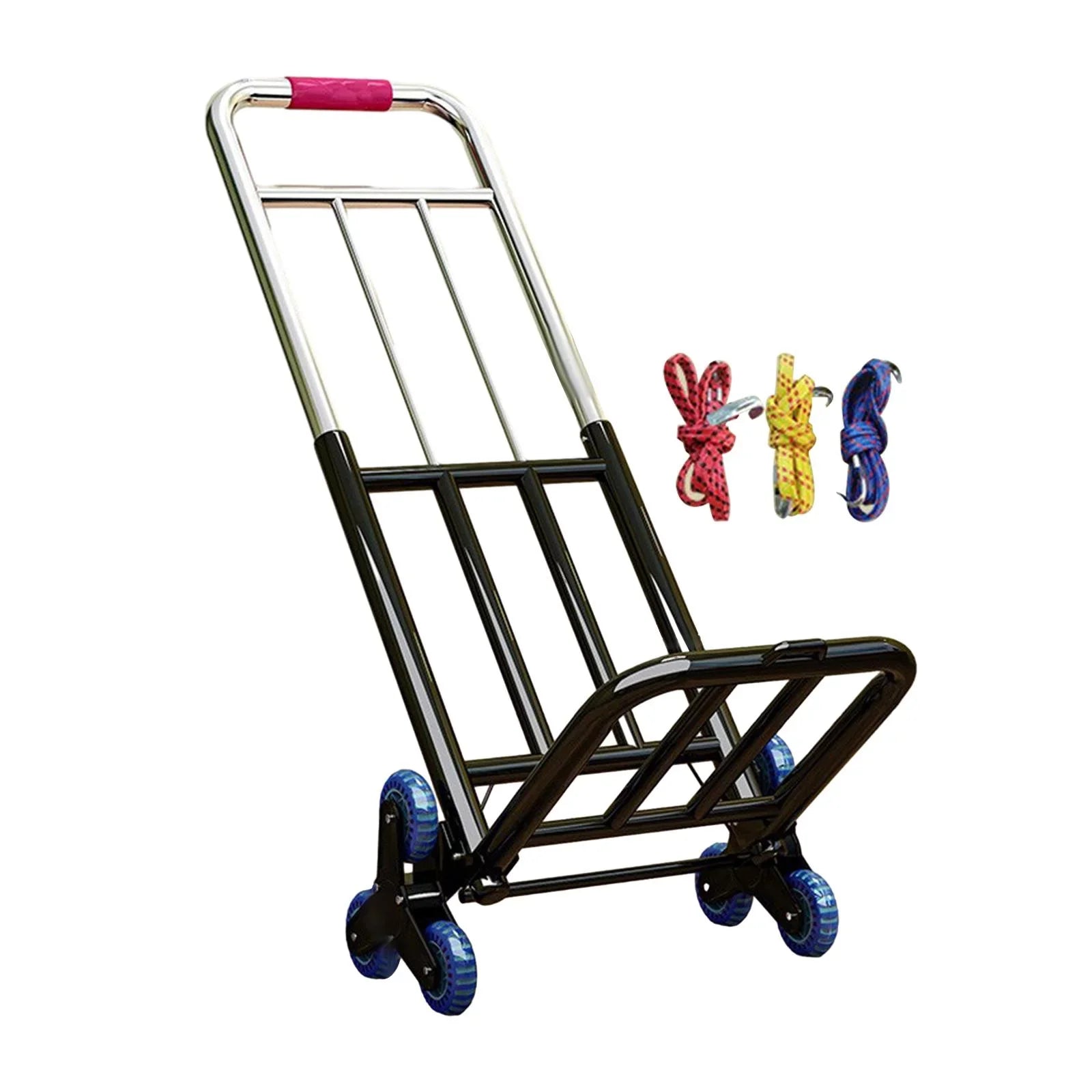 Foldable Hand Trolley Adjustable Handle Portable Adjustable Luggage Handcart 28mm Diameter
