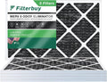 Filterbuy 16x24x1 MERV 8 Odor Eliminator Pleated HVAC AC Furnace Air Filters with Activated Carbon (5-Pack)