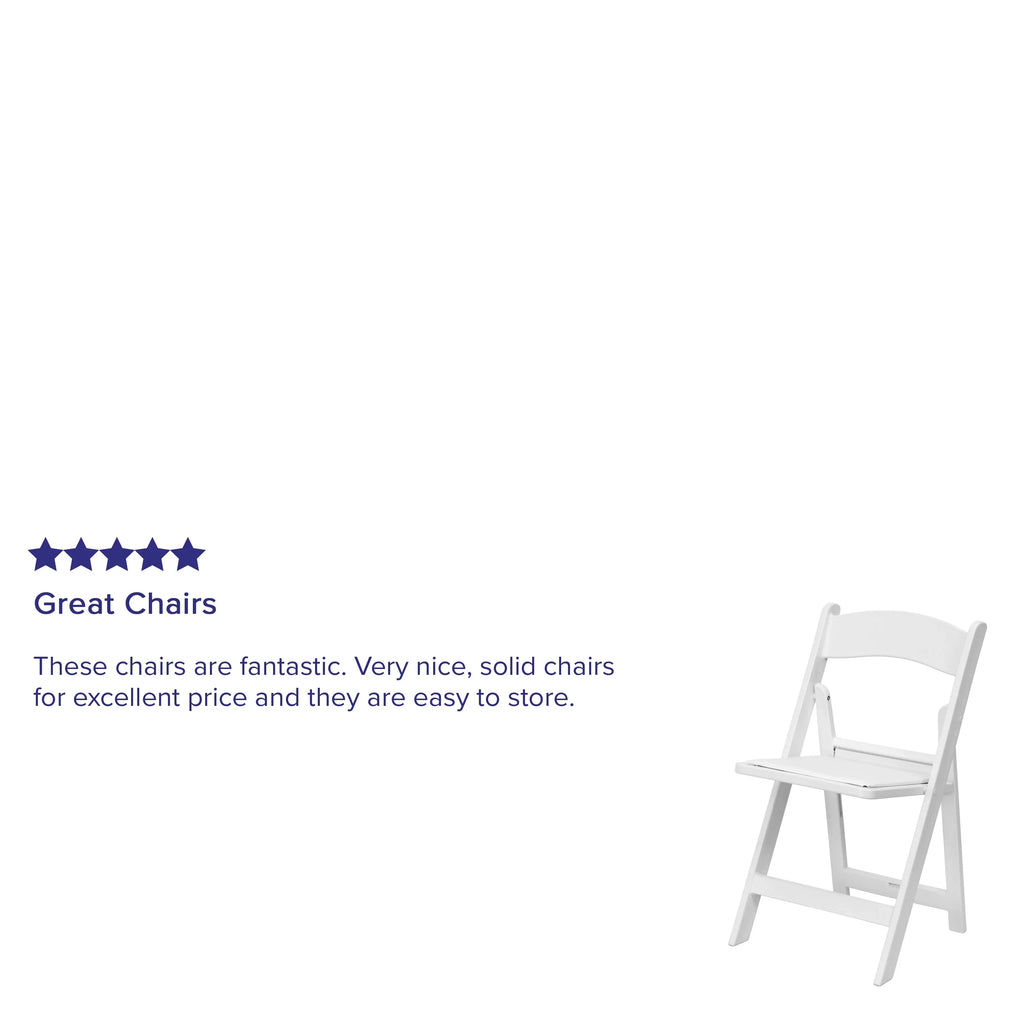 Flash Furniture HERCULES 11 Pack Kids White Resin Folding Chair with White Vinyl Padded Seat