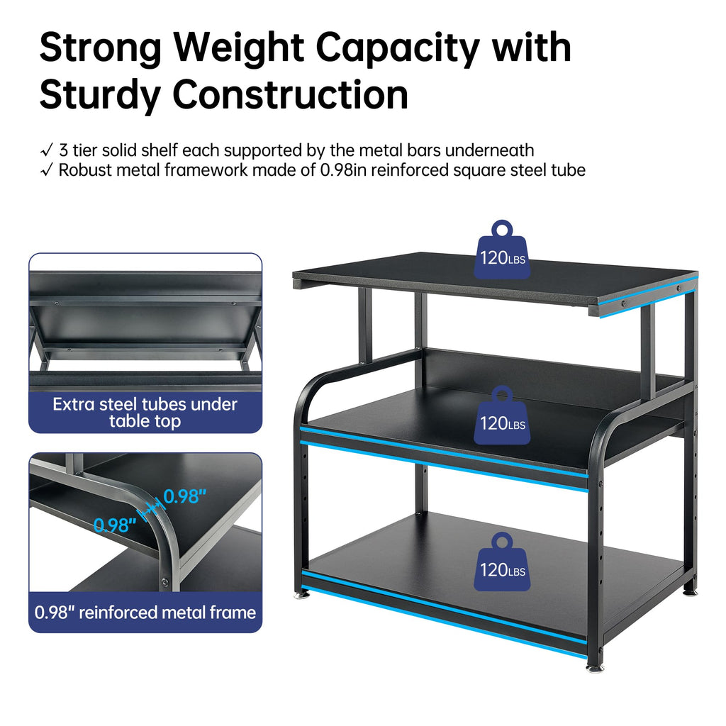 Fannova 23.6"x18.9"x30" Large Printer Stand with Adjustable Storage Shelf