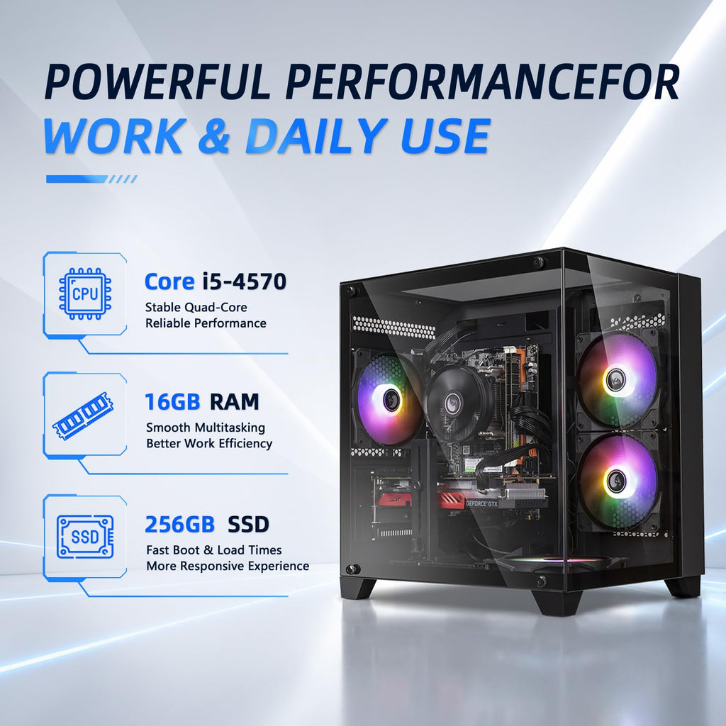 Gaming PC Desktop Computer, Intel Core I7, GTX 1050 Ti 4GB,16G RAM,512G SSD
