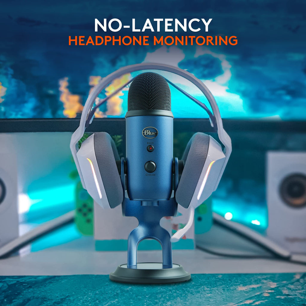 Logitech Creators Blue Yeti USB Microphone for PC, Mac, Gaming, Recording, Streaming, Podcasting, Studio and Computer Condenser Mic with Blue VO!CE Effects, 4 Pickup Patterns, Plug and Play - Silver