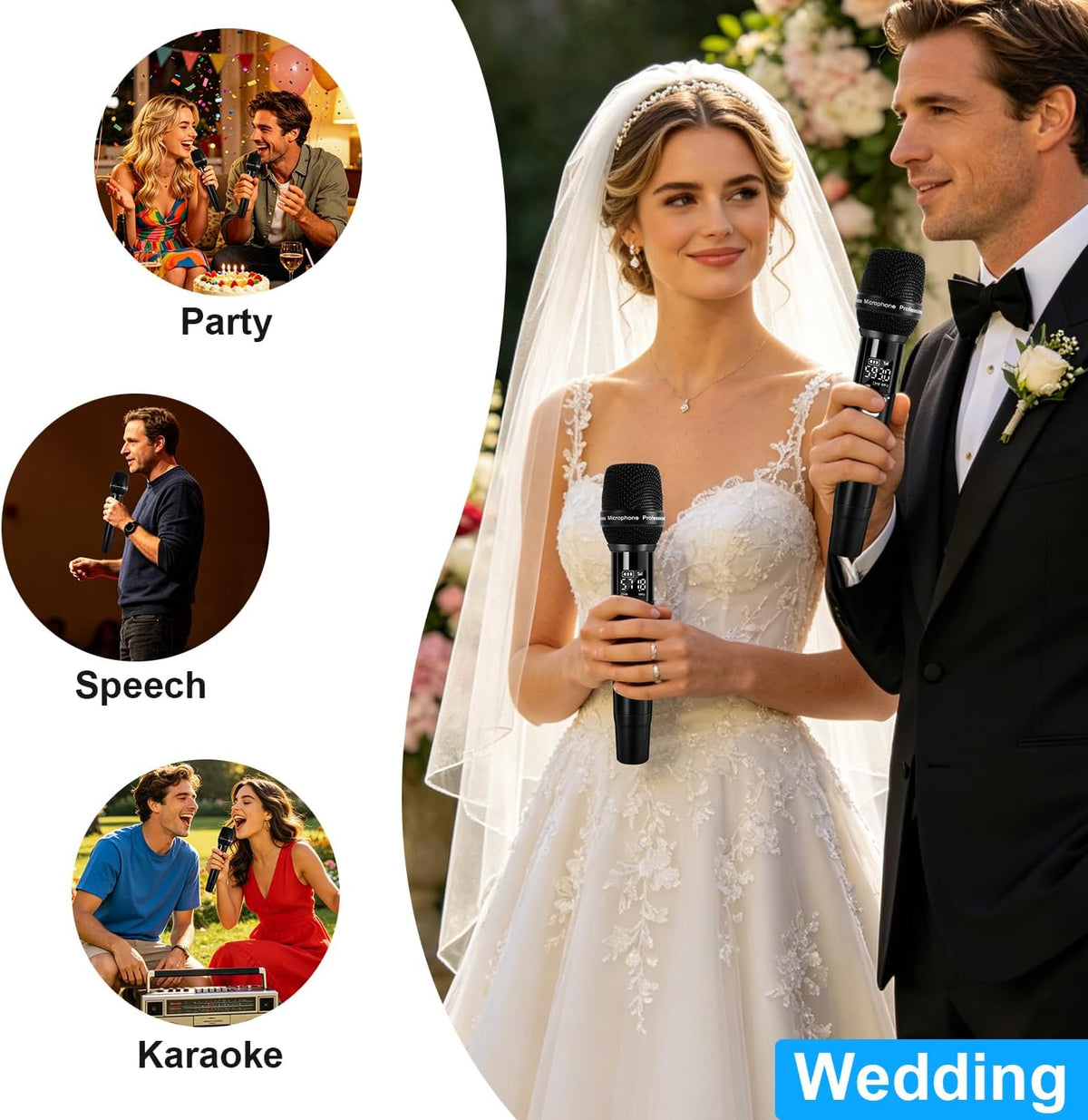 Dual UHF Auto Scan Handheld Wireless Microphone System