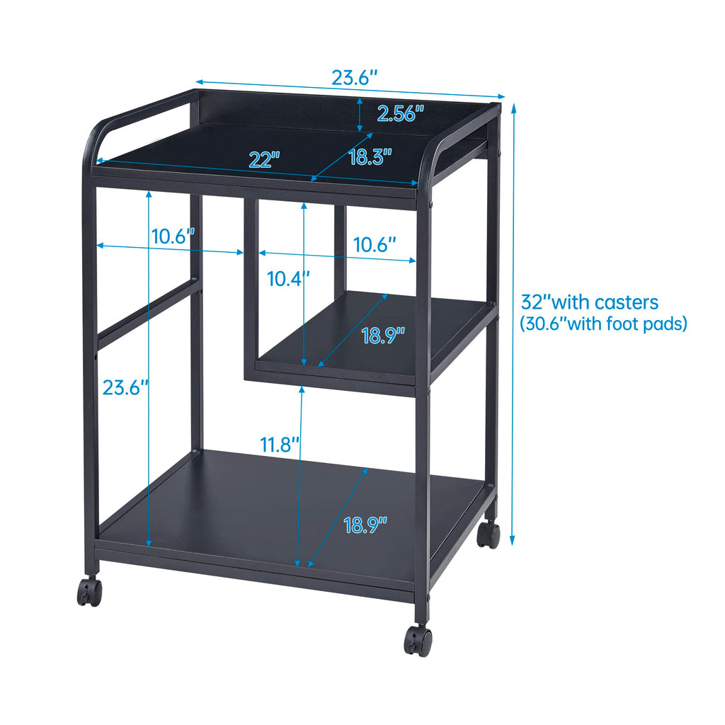 Fannova Large Printer Stand with PC Tower Shelf for Home Office Storage