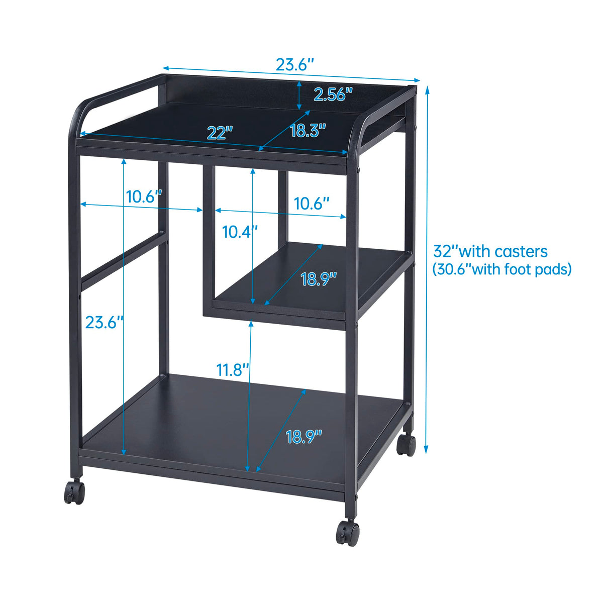 Fannova Large Printer Stand with PC Tower Shelf for Home Office Storage
