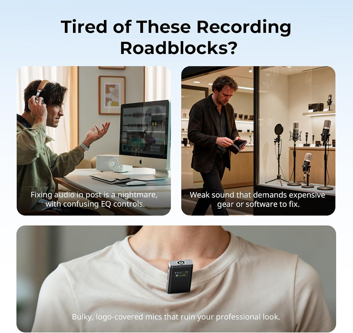 SmallRig S70 Wireless Mic (2 TX + 2 RX + Charging Case) - Black