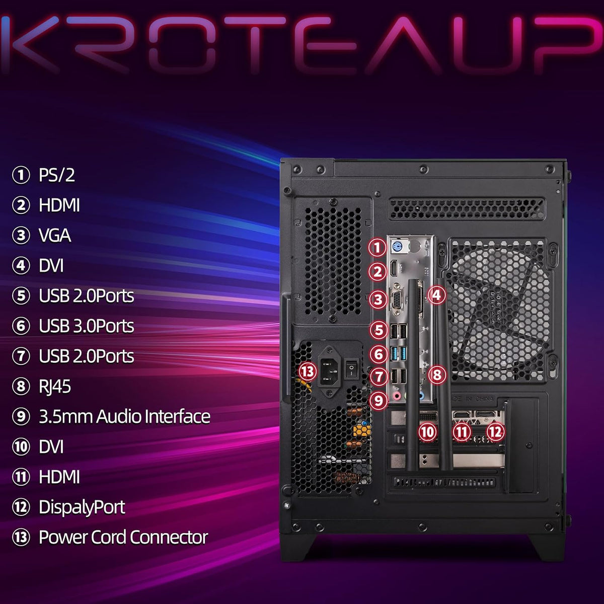Gaming PC Desktop Computer, Intel Core I7, GTX 1050 Ti 4GB,16G RAM,512G SSD