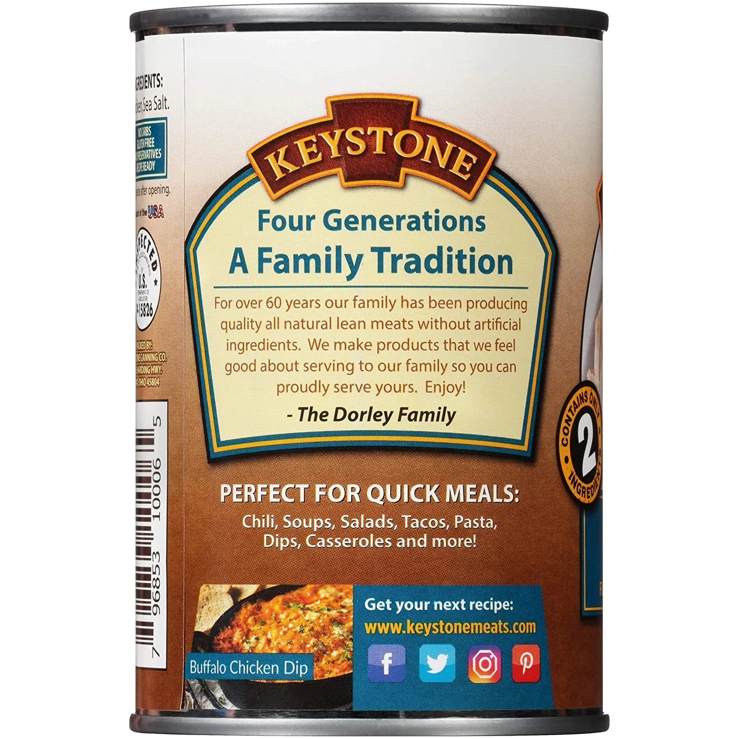 (12 Pack) Keystone All Natural Chicken 14.5 oz Can Emergency Survival Food For Camping Hiking and Backpacking Ready to Eat- Pack of 12 Cans