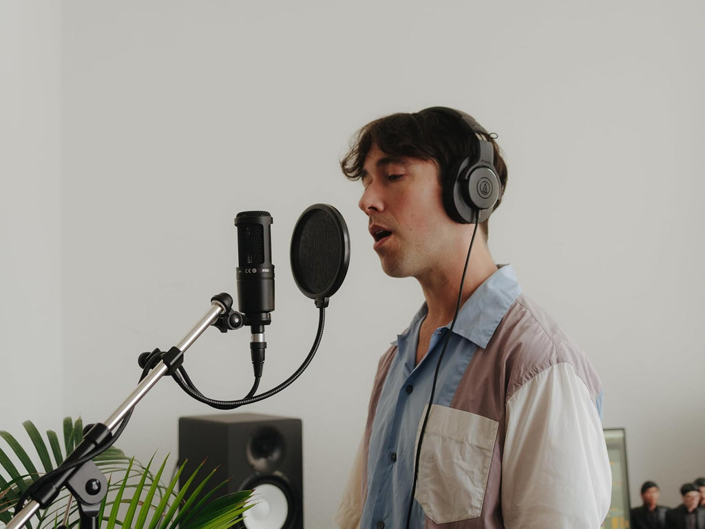 Audio-Technica AT2020 Cardioid Condenser Studio XLR Microphone, Ideal for Project/Home Studio Applications, Black