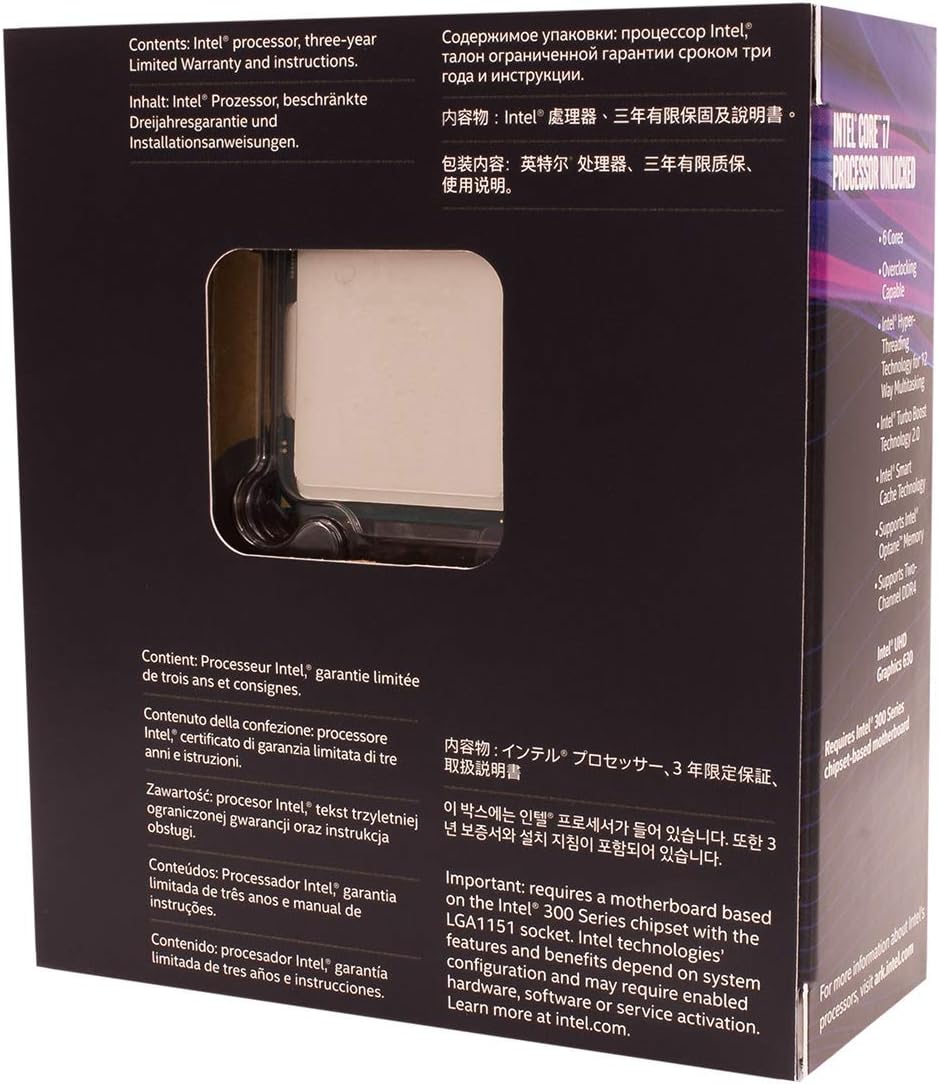 Intel Core i7-8700K Desktop Processor 6 Cores up to 4.7GHz Turbo Unlocked LGA1151 300 Series 95W
