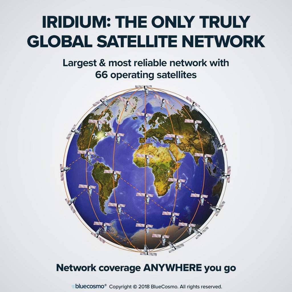 BlueCosmo Iridium Extreme Satellite Phone & 600 Minute 1 Year Global Prepaid SIM Card - Voice, SMS Text Messaging, GPS Tracking, Emergency SOS - Online Activation - 24/7