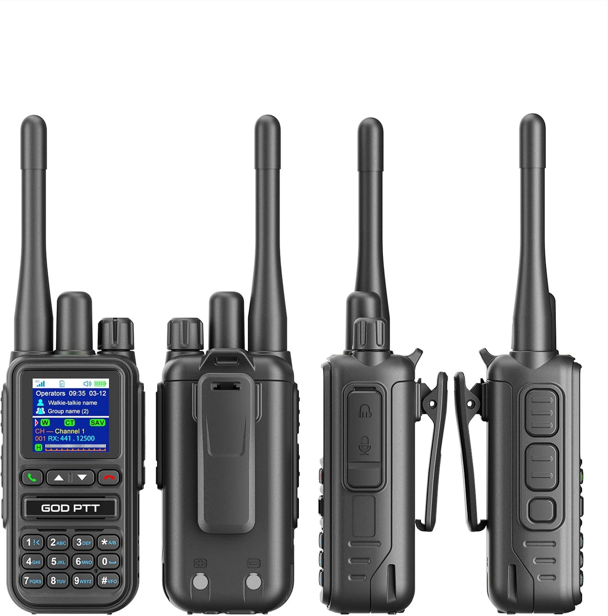 PoC+FRS Dual Mode 4G LTE Long Range Walkie Talkies, Blackï¼2-Pack