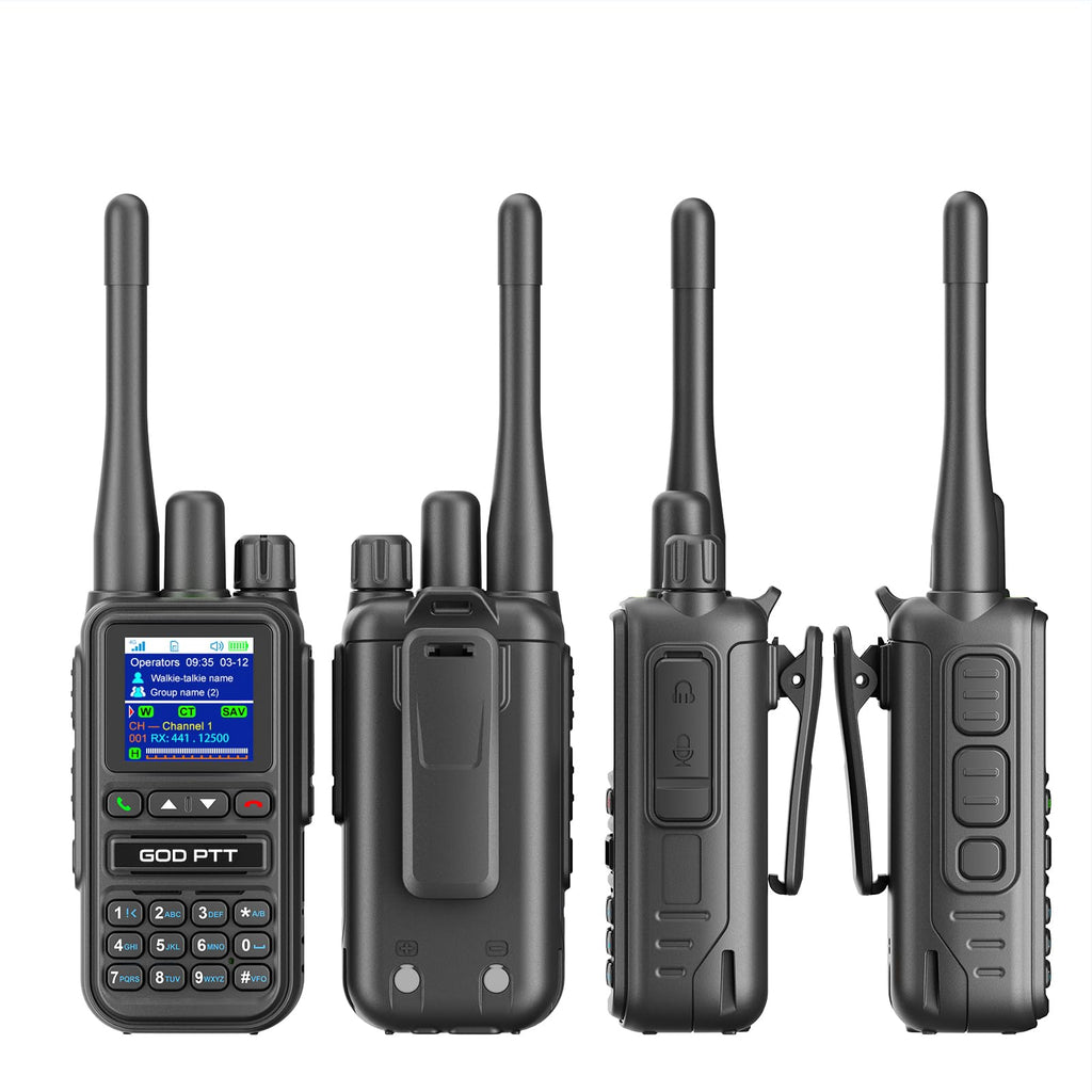 PoC+FRS Dual Mode 4G LTE Long Range Walkie Talkies, Blackï¼2-Pack