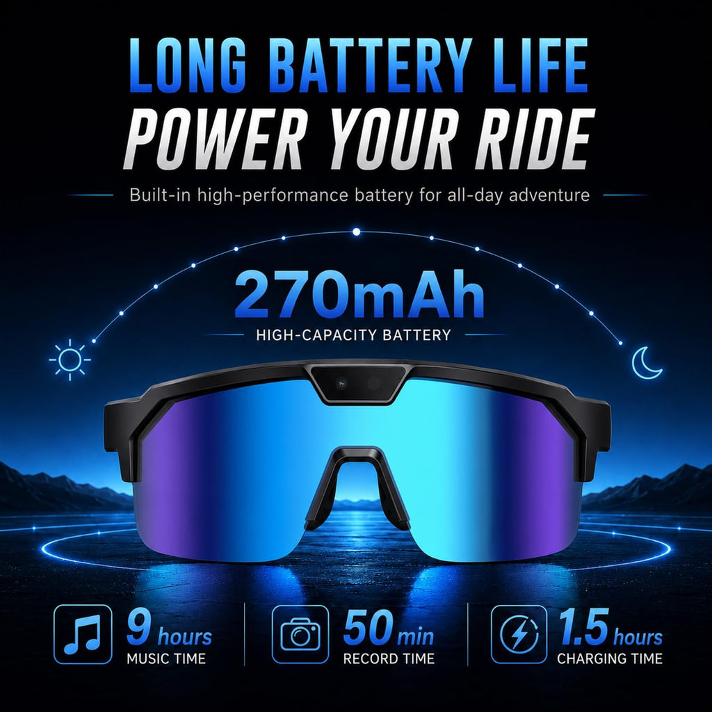 AI Smart Glasses with 35MP Camera,1200P EIS Video Recorder for Cycling