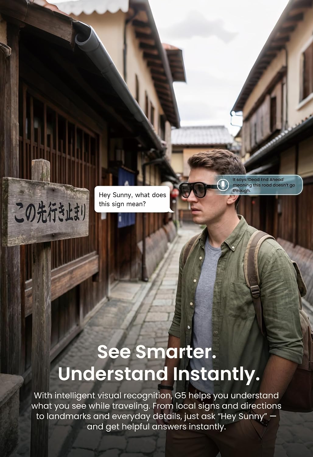 G5 AI Smart Glasses with Camera, 13MP Recording Glasses for Big Heads - XXL