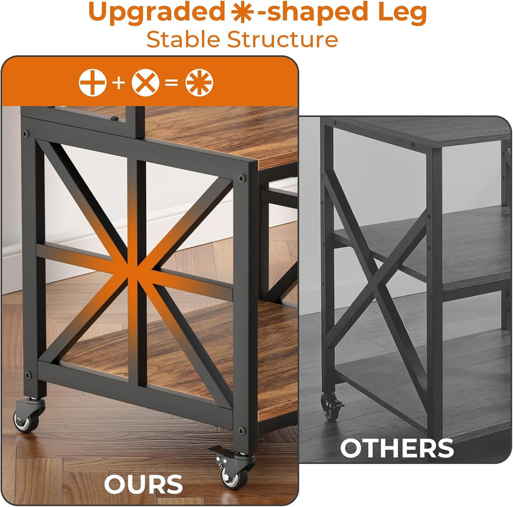 GreenForest Printer Stand with Lockable Wheels, Heavy Duty Printer Table