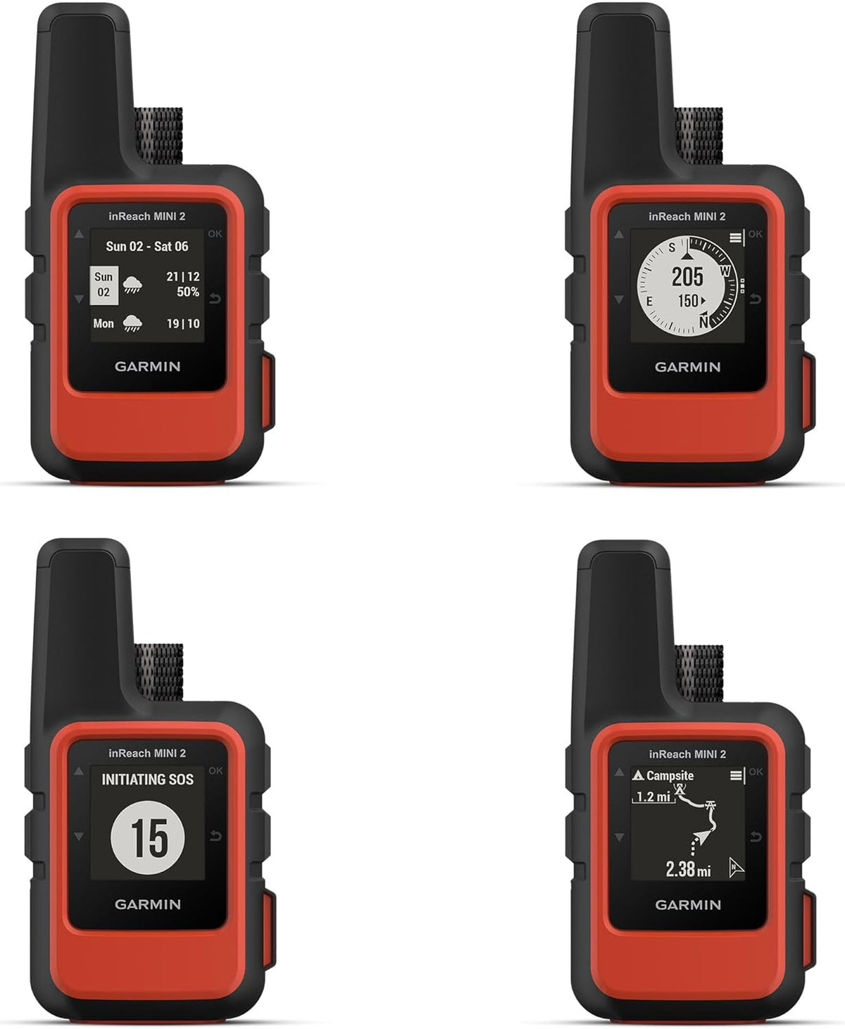 Garmin inReach Mini 2 Satellite Communicator (Flame Red) Bundle